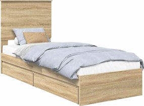 vidaXL Κρεβάτι Αποθήκης Δρύς Sonoma 75 x 190 cm Επεξεργασμένο ξύλο