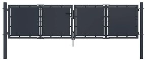 vidaXL Πόρτα Περίφραξης Κήπου Ανθρακί 300 x 100 εκ. Ατσάλινη