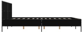 vidaXL Πλαίσιο Κρεβατιού Μαύρο 140 x 190 εκ. Επεξ. Ξύλο &amp; Μέταλλο