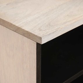 vidaXL Ντουλάπι TV με συρτάρι Λευκό 105 x 33 x 46 εκ Μασίφ ξύλο μάνγκο