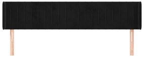vidaXL Κεφαλάρι με Πτερύγια Μαύρο 183x16x78/88 εκ. Βελούδινο