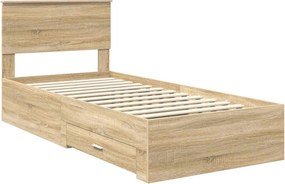 vidaXL Σκελετός Κρεβατιού Δρύς Sonoma 90 x 200 cm Επεξεργασμένο Ξύλο