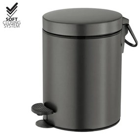 Χαρτοδοχείο 5lt  Χρώμα Graphite Dark Soft Closιng Sanco Waste Bins 90680-122