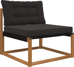 vidaXL Μαξιλάρι Καναπέ Εξωτερικού Χώρου 2 pcs Μαύρο Πολυεστέρας