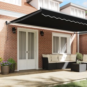 vidaXL Αυτόματη Ανασυρόμενη Τέντα Μαύρη 500x300 cm