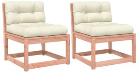 vidaXL Καναπέδες Κήπου 2 τεμ. Μασίφ Ξύλο Ψευδοτσούγκας με Μαξιλάρια