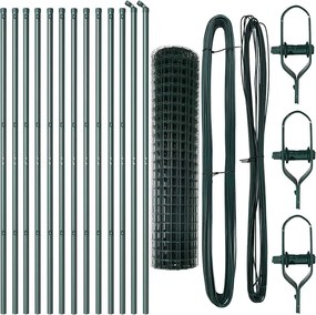 vidaXL Ευρωπαϊκή Στήριξη Φράχτη 25 x 1 m PVC-Επικαλυμμένο Ατσάλι Δίχτυ