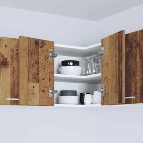 vidaXL Κρεμαστό ντουλάπι Παλαιό Ξύλο και Λευκό 57 x 57 x 40 εκ.
