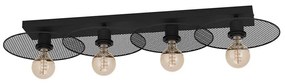 Φωτιστικό Οροφής - Πλαφονιέρα Ikeston 43729 95x33x12cm 4xE27 40W Black Eglo Steel