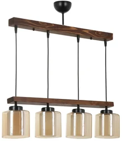 Φωτιστικό Οροφής - Ράγα David 534LUN3384 65x15x80cm 4xE27 40W Brown-Gold Opviq
