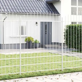 vidaXL Φράχτης Κήπου  με Καμπύλη Πάνω, Λευκός, 3,4x2 μ από Χάλυβα