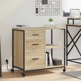 vidaXL Ντουλάπα με Σταθμό Φόρτισης Δρύς Sonoma 76 x 41 x 72 cm