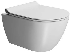 GSI Pura Swirl White Matt 881600SC-301 Λεκάνη Κρεμαστή 50cm με κάλυμμα βακελίτη Slim Soft Close αποσπώμενο
