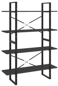 vidaXL Βιβλιοθήκη με 4 Ράφια Γκρι 100 x 30 x 140 εκ. από Επεξ. Ξύλο
