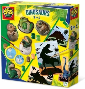 Σετ Ζωγραφικής SES Creative 2 in 1 Dinosaurs