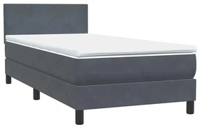 ΚΡΕΒΑΤΙ BOXSPRING ΜΕ ΣΤΡΩΜΑ ΣΚΟΥΡΟ ΓΚΡΙ 90X210 ΕΚ. ΒΕΛΟΥΔΙΝΟ 3316000