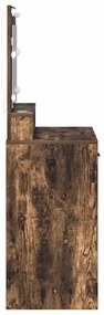 vidaXL Κομοδίνο Καπνιστή δρυς 79 x 41 x 135 cm Επεξεργασμένο ξύλο