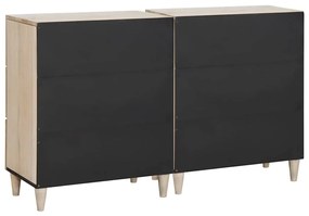 vidaXL Πλαϊνό γραφείο 2 pcs Λευκό 60 x 33 x 75 cm Μασίφ ξύλο μάνγκο