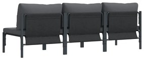 vidaXL Εξωτερικά Έπιπλα 3 pcs Ανθρακί 80 x 80 x 71 cm Ατσάλι