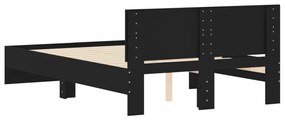 vidaXL Πλαίσιο Κρεβατιού με Κεφαλάρι Μαύρο 120 x 200 εκ.