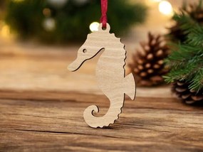 Σετ των 3 Intra απο ξύλο plywood 3mm-4mm πάχος – Στολίδι με θαλάσσιο άλογο 25x25 cm INTRAVECTRY-MY550065