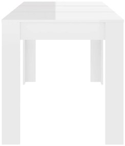Τραπεζαρία Γυαλιστερό Λευκό 140 x 74,5 x 76 εκ. από Μοριοσανίδα - Λευκό