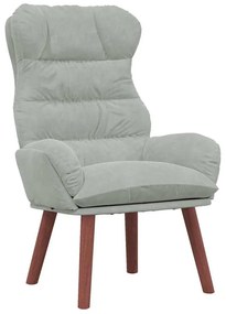 vidaXL Χαλαρωτική Πολυθρόνα Ανοιχτό γκρι 69 x 74 x 93 εκ. Βελούδο