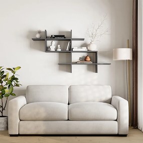 Ραφιέρα τοίχου Halic Megapap χρώμα ανθρακί 150x22x82εκ.