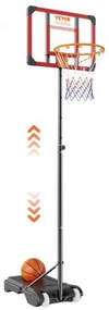 VEVOR Basketball Hoop, 5-7 ft Adjustable Height Portable Backboard System, 28 inch Basketball Hoop &amp; Goal, Kids &amp; Adults Basketball Set with Wheels, Stand, and Fillable Base, for Outdoor/Indoor