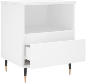 vidaXL Κομοδίνα Λευκά 2 τεμ. 40 x 35 x 50 εκ. από Επεξεργασμένο Ξύλο