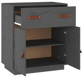 vidaXL Μπουφές Γκρι 65,5x40x75 εκ. από Μασίφ Ξύλο Πεύκου