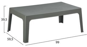 Τραπεζάκι παραλίας SLEEK Ορθογώνιο Πολυπροπυλένιο σε Dark Olive 99x59.5x39.5Υεκ. 99x59.5x39.5 εκ.