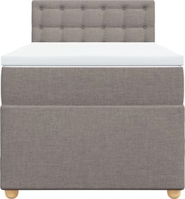 vidaXL Κρεβάτι Boxspring με Στρώμα Taupe 100 x 200 εκ. Υφασμάτινο