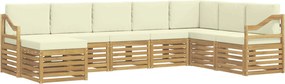 vidaXL Σειρά Καναπέ Εξωτερικού 8 pcs Λευκό και Κρεμ