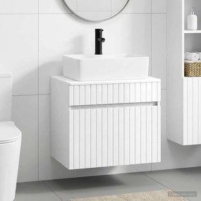 vidaXL Σετ Επίπλων Μπάνιου Γυαλιστερό Λευκό Επεξεργασμένο Ξύλο