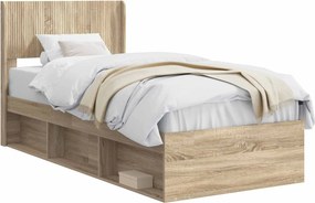 vidaXL Καλάθι με αποθήκη και κεφαλάρι Sonoma Δρυς 90 x 190 cm