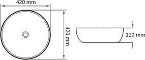 vidaXL Νιπτήρας Στρογγυλός Λευκός 42 x 12 εκ. Κεραμικός