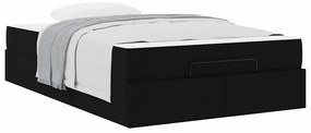 vidaXL Σκελετός Κρεβατιού με στρώμα Μαύρο 120 x 190 cm ύφασμα