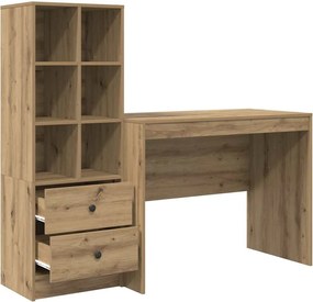 vidaXL Γραφείο με συρτάρι 2 pcs Artisan Oak