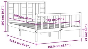 ΠΛΑΙΣΙΟ ΚΡΕΒΑΤΙΟΥ ΜΕ ΚΕΦΑΛΑΡΙ ΛΕΥΚΟ 160X200 ΕΚ. ΜΑΣΙΦ ΞΥΛΟ 3191982