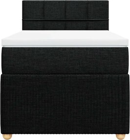 vidaXL Κρεβάτι Boxspring με Στρώμα Μαύρο 90x200 εκ. Υφασμάτινο