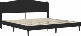 vidaXL Σκελετός κρεβατιού με στρώμα Μαύρο 180 x 200 cm Τεχνητό Δέρμα
