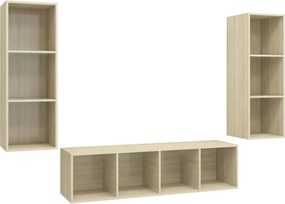 vidaXL Έπιπλα Τηλεόρασης Σετ 3 Τεμαχίων Sonoma Δρυς από Επεξ. Ξύλο
