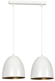 Κρεμαστό Φωτιστικό Οροφής 2xE27 Ατσάλι LENOX Made in Poland Emibig-411/2-Λευκό-Χρυσό 411/2