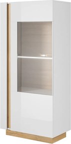 Lh-homefurniture Βιτρίνα 36146W-ARC-SV Λευκό+Λευκό High Gloss+Grandson72x154x40cm 36146-ARCW-SV