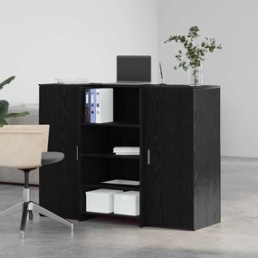 vidaXL Γραφείο υποδοχής Μαύρο Δρυς 135x50x103,5 εκ. Επεξεργασμένο Ξύλο