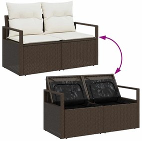 vidaXL Σετ Καναπέ Κήπου 10 pcs Καφέ και κρεμ 100 x 55 x 73 εκ