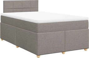 vidaXL Κρεβάτι Boxspring με Στρώμα Taupe 120x190 εκ. Υφασμάτινο