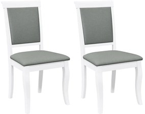 vidaXL Καρέκλες τραπεζαρίας με μαξιλάρια 2 τεμάχια Λευκό μασίφ ξύλο