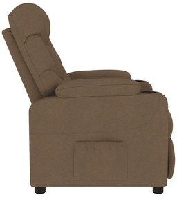 vidaXL Πολυθρόνα Μασάζ Καφέ Υφασμάτινη